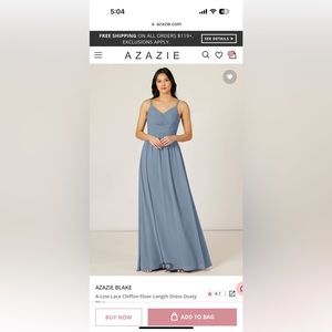 Azazie Dusty Blue Blake bridesmaid dress